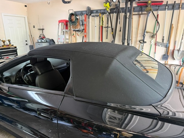 Finished convertible soft top replacement — clean black finish